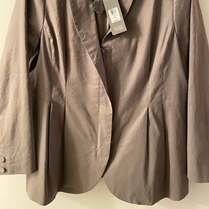 Eileen Fisher Taupe Polished Ramie Stretch Jacket